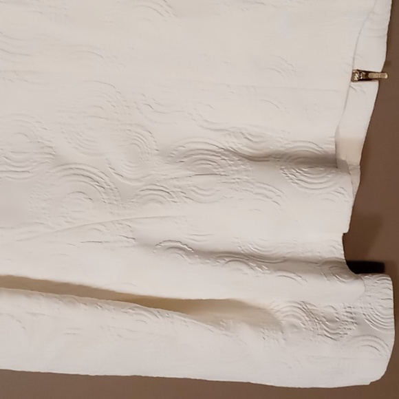 Dana Buchman Full Zip White Jacket w White Swirls Size 8 - Picture 8 of 9